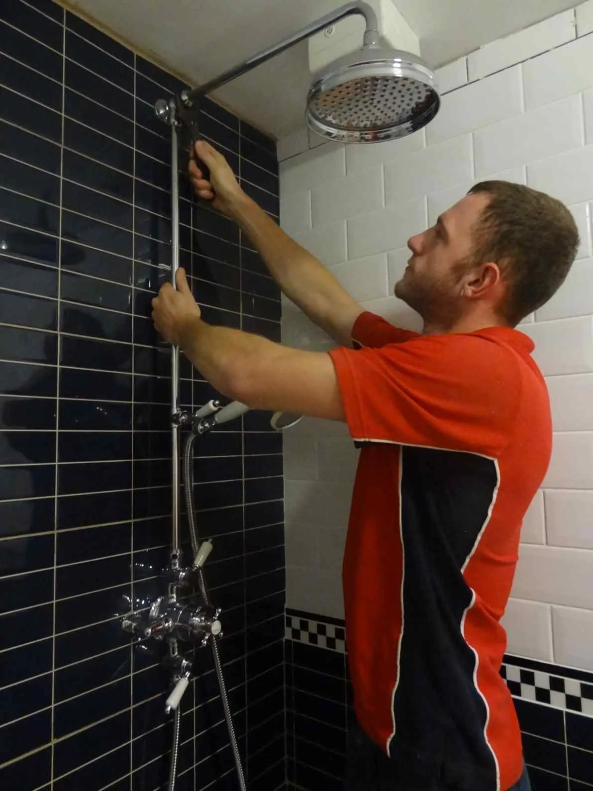 Loughton Plumbers engineer installing copper pipework during a boiler and central heating installation